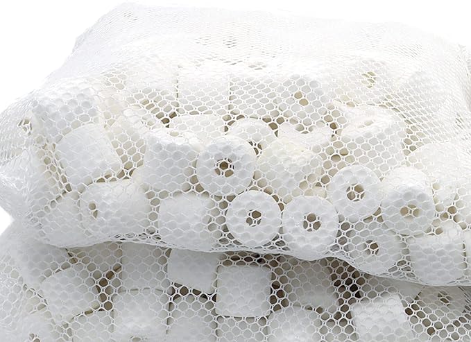 Wave Point 6 lbs Bio Ceramic Rings Aquarium Filter Media in 6 Free Mesh Bags for Freshwater Saltwater Fish Tank Pond Shrimp Canister Filter