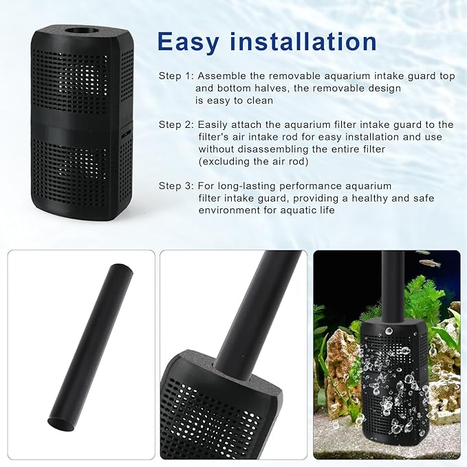 Aquarium Intake Guard, Aquarium Filter Intake Guard Replacement for Fluval FX2/FX4/FX6 Canister Filter, Aquarium Parts Accessories, Fish Tank Filters Protect Aquatic Life