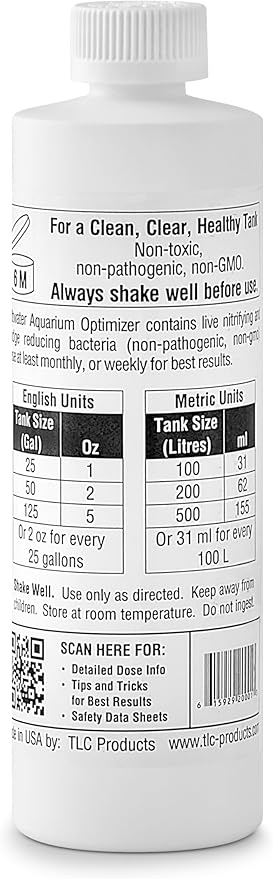 TLC Products, Saltwater Aquarium Optimizer, Crystal Clear Water Treatment, Reduces Ammonia, 12 oz (355ml)