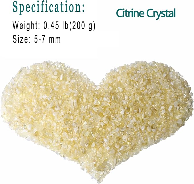MAIBAOTA Natural Citrine Crystal Quartz Rocks Chips Vase Filler Rocks for Succulent Plant Small Fish Tank Aquarium Gravel Decorative Pebbles Stones(200 gram)