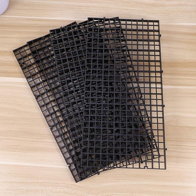 balacoo 8pcs Grid Divider Tray Aquarium Fish Tank Bottom Bottom Black Tray Aquarium Crate