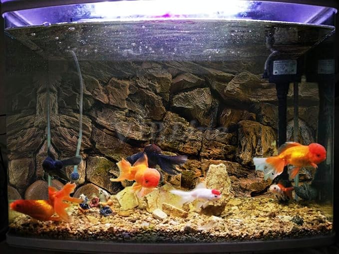Rock Wall Aquarium Background Poster PVC Fish Tank Decor Landscape 24 36 48 72 (36" x 20"/ 91 x 50cm)