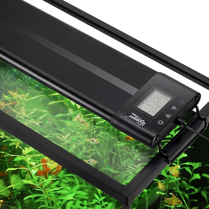 hygger Auto On Off LED Aquarium Light 24-30 Inches Dimmable 7 Colors Full Spectrum Fish Tank Light Fixture for Freshwater Planted Tank Build in Timer Daylight Moonlight & DIY Mode