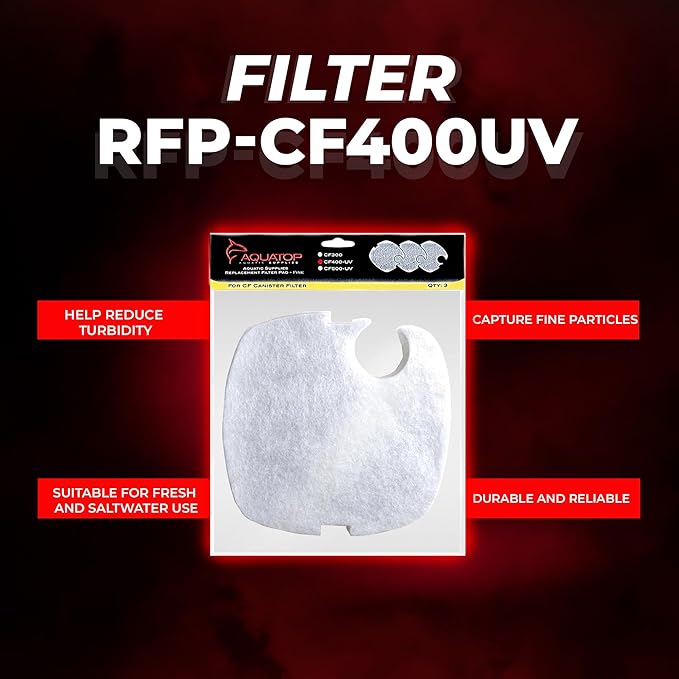 Aquatop Replacement White Filter Pads - Keeps Water Crystal Clear - Cartridge for Dirt & Waste - Controls Organic Particles of Waste