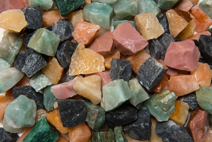 Fantasia Materials: 3 lbs Assorted Aventurine Rough Stones from India