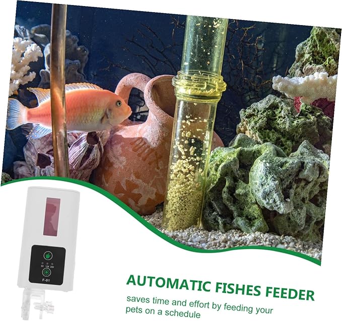 Automatic Fish Feeder for Aquarium with Intelligent Timer, Electric Turtle Feeder Food Dispenser for Fish Tank, Reusable Aquarium Accessory for Scheduled Feeding