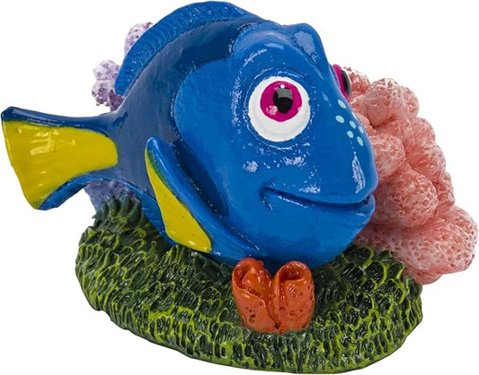 Penn-Plax - Officially Licensed Disney's Finding NEMO Aquarium Ornament - Dory with Pink & Purple Coral - Mini Sized 1.6" Tall