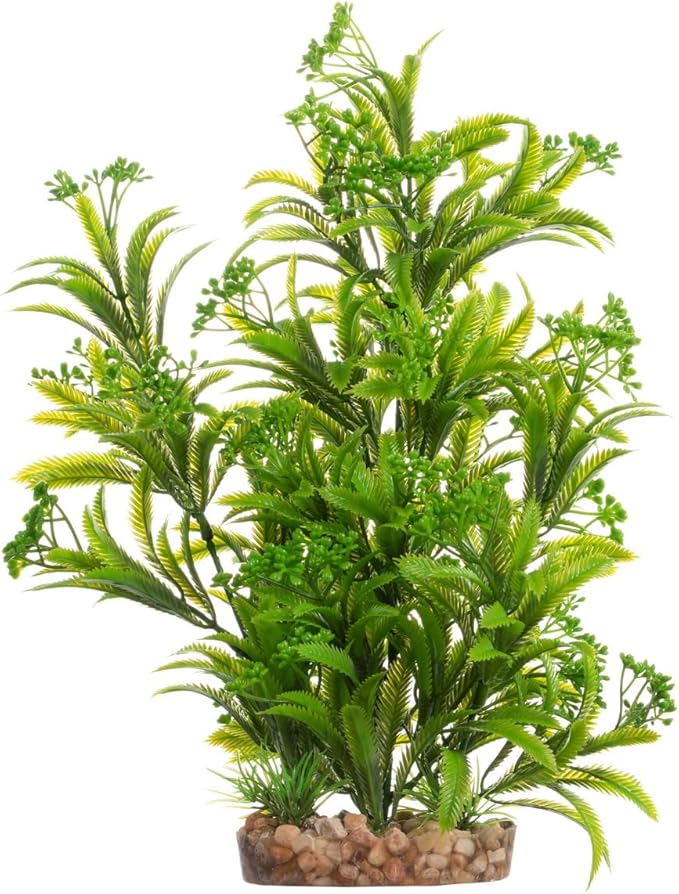 CNZ Aquarium Decor Fish Tank Decoration Ornament Artificial Plastic Plant Green, 11.8-inch
