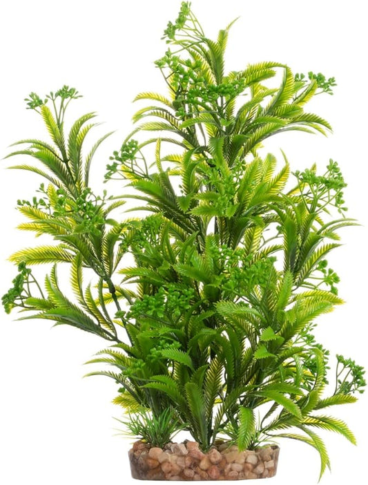 CNZ Aquarium Decor Fish Tank Decoration Ornament Artificial Plastic Plant Green, 11.8-inch