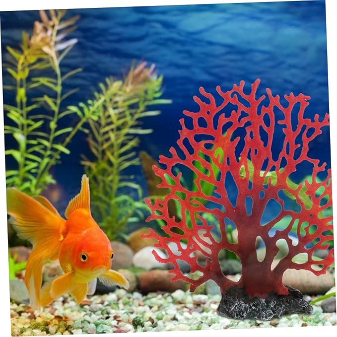 SUPVOX 1pc Artificial Coral Aquarium Coral Ornaments Landscaping Decor Resin Coral Adornment Fish Tank Coral Decor Tabletop Ornament Red Coral Ornament Red Coral Adornment, 22.5X20CM