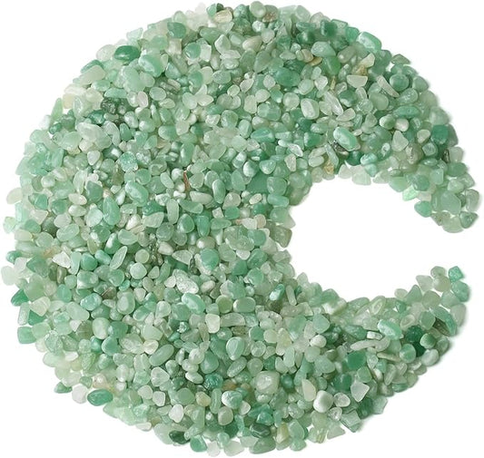 ZHIYUXI 1 lb Green Aventurine Crystal Chips Bulk Fish Tank Decorations Aquarium Rocks Gravel Vase Filler Stones Crystals for Candle Making Witch Kit Gravel for Plants Quartz Sand Terrarium Supplies