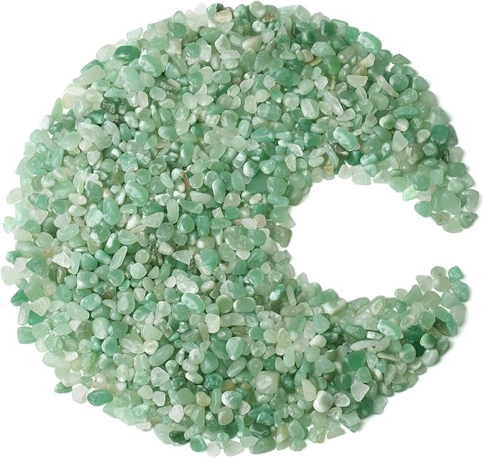 ZHIYUXI Green Aventurine Crystal Chips Bulk Fish Tank Gravel Vase Filler Stones Bulk Crushed Crystals Gemstone Polished Natural Quartz Stone Healing Crystals Glass Stones Fish Rocks