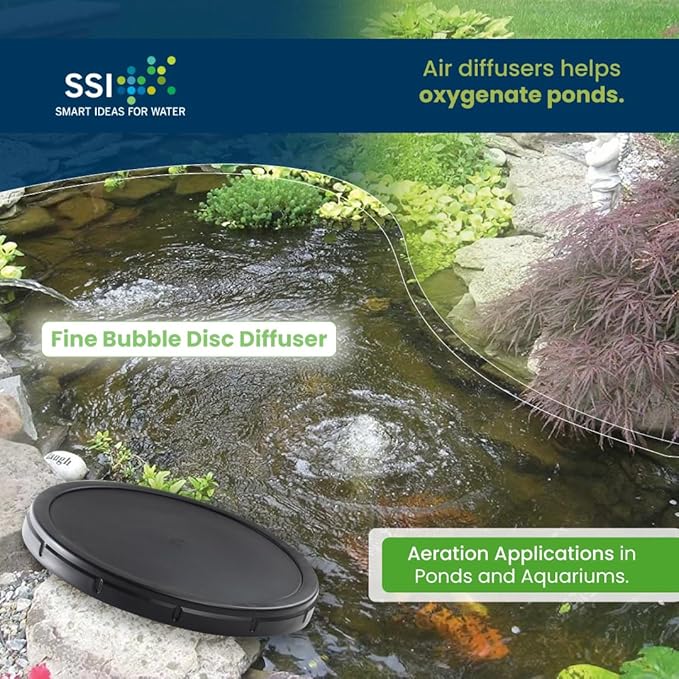 Thunder Parts ECO350-E | 12” EPDM Fine Bubble Disc Diffuser - Aerators for Ponds, Aquarium or Water Treatment | SSI Aeration Original