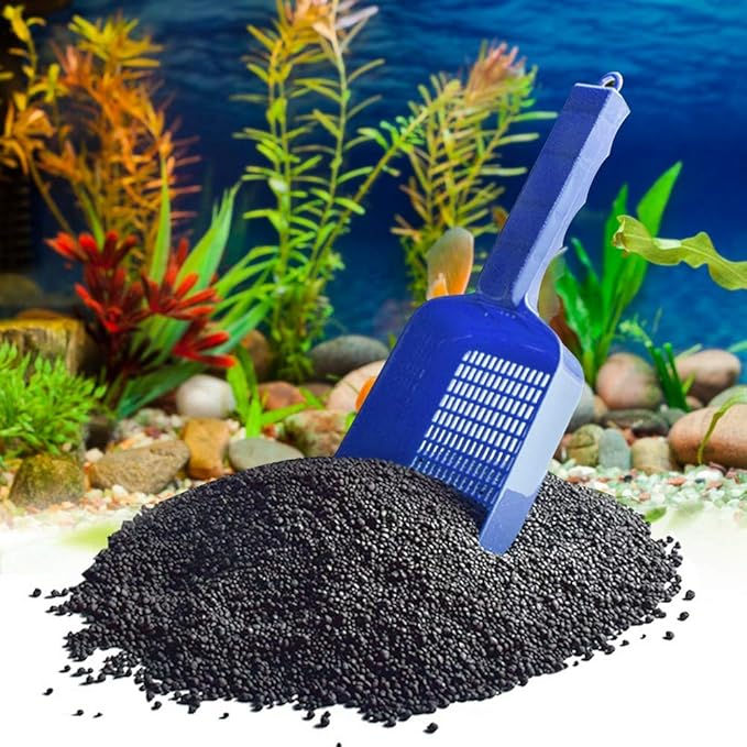 Gavigain Aquarium Sand Shovel, Mesh Drainage Design, Non Slip Handle, Water Draining, for Fish Container Cleaning and Maintenance