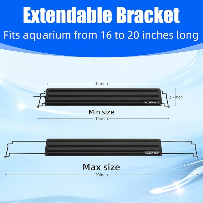 AQUANEAT LED Aquarium Light for 16 to 20 Inch Fish Tank, Auto On Off with Timer, Full Spectrum, Adjustable Brightness, Daylight Moonlight Mode, for Fresh Water Low-to-Mid Light Plants