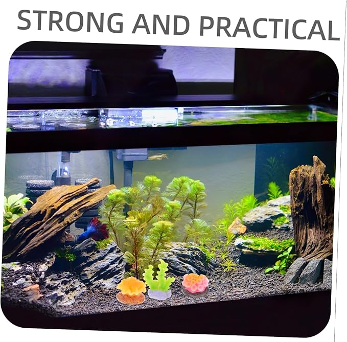 Amosfun 6pcs Artificial Coral Reef Decor Lifelike Underwater Plants for Fish Tank Safe Aquarium Supplies Coral Ornaments Easy Care Aquarium Decoration