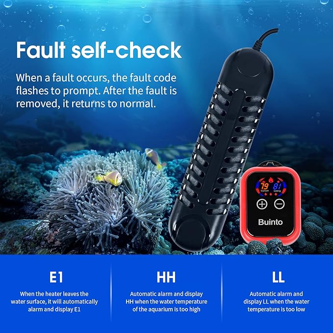 Fish Tank Heater. Aquarium Heater. Small Pond Heater. 800W. 1200W Double-Tube Heating, Energy Saving and Power Saving. Suitable for Freshwater and Saltwater Aquariums (1200W)