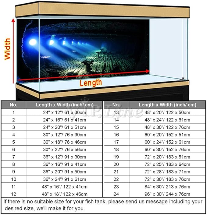 Shipwreck Cabin Aquarium Background Poster HD Fish Tank Decorations Landscape (48" x 20"/ 122 x 50cm)