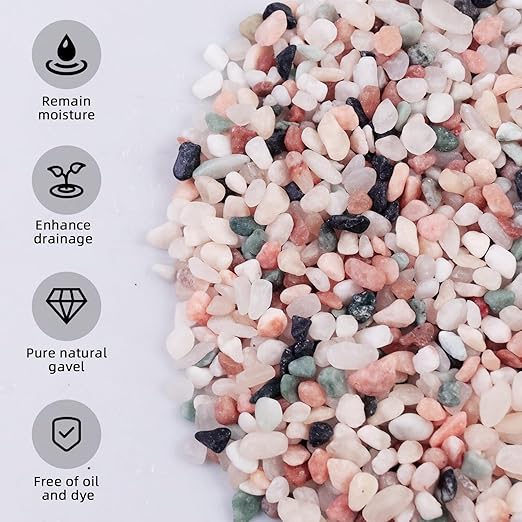 5lb Pea Silica Gravel Decorative Rocks, Polished Pebbles Ideal for Fish Tank, Vases, Succulents, Home Decor and Garden Landscaping, Countryside
