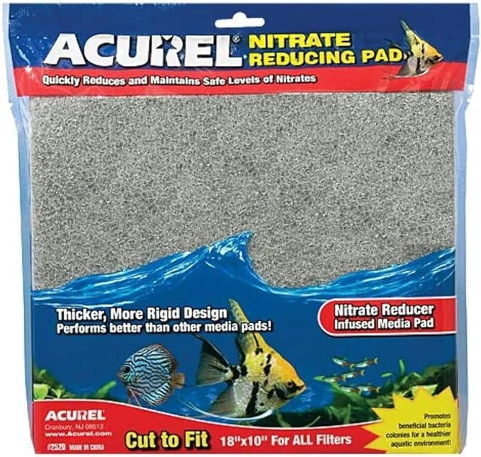 Acurel LLC Nitrate Reducing Media Pad, Aquarium and Pond Filter Accessory, 10-Inch by 18-Inch