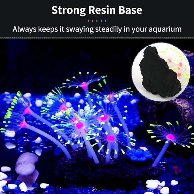 Uniclife Glowing Effect Artificial Coral Plant for Fish Tank, Decorative Aquarium Ornament (Yellow)