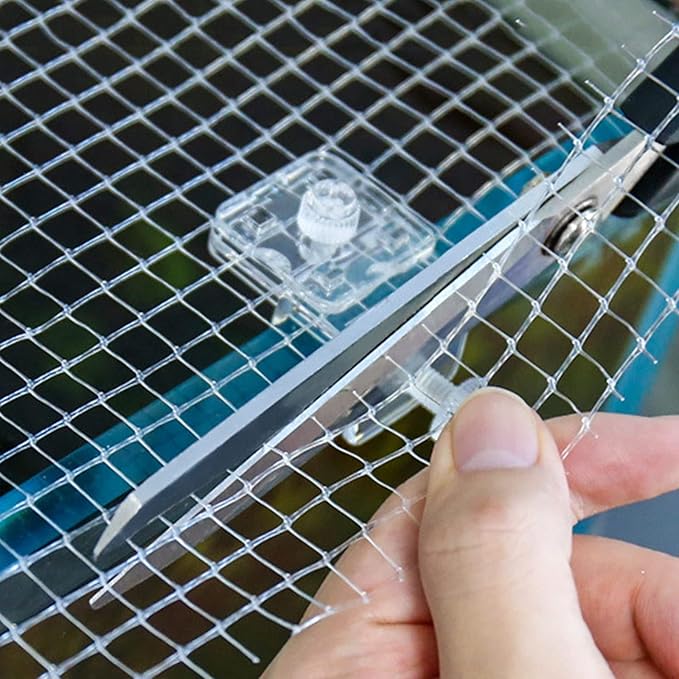 2 Pieces Fish Tank Screen Net Holder Clamp Anti-Jump Net Mounting Clip Multifunctional Transparent Acrylic Clamps Fish Tank Glass Cover Clips