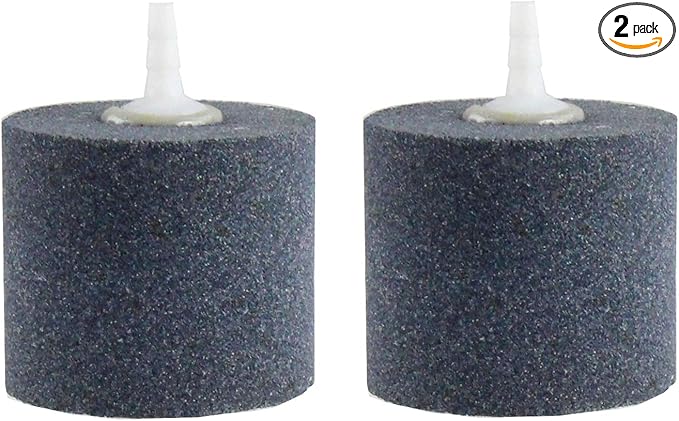 AQUANEAT Aquarium Air Stones 2x2 inch 2 Pack, Aerator Bubble Diffuser, Air Pump Accessories for Hydroponic, Pond, Aquarium Fish Tank