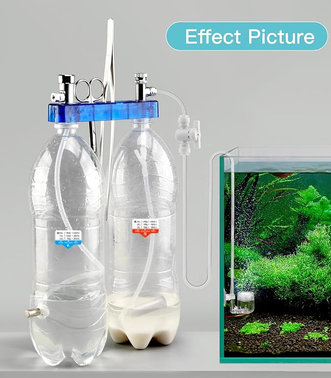 CO2 Kit for Aquarium - DIY System and Diffuser 2-in-1 Design G500-Blue