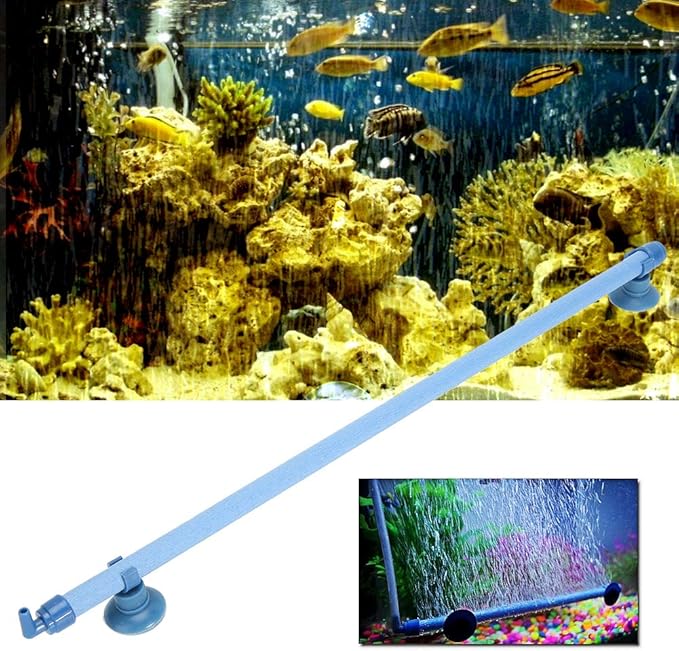 Air Stone Bar, Aquarium Bubble Aeration Tube Wall Fish Aquarium Bubble Bar Tube Bubble Suction Cups Installation Diffuser Bar for Fish Aquarium Hydroponics Pump