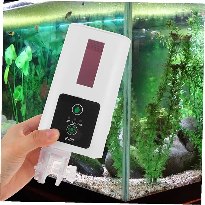 Automatic Fish Feeder with Feeding Ring Intelligent Timed Aquarium Feeder for Turtle and Fish Tanks for Home Aquarium Supplies