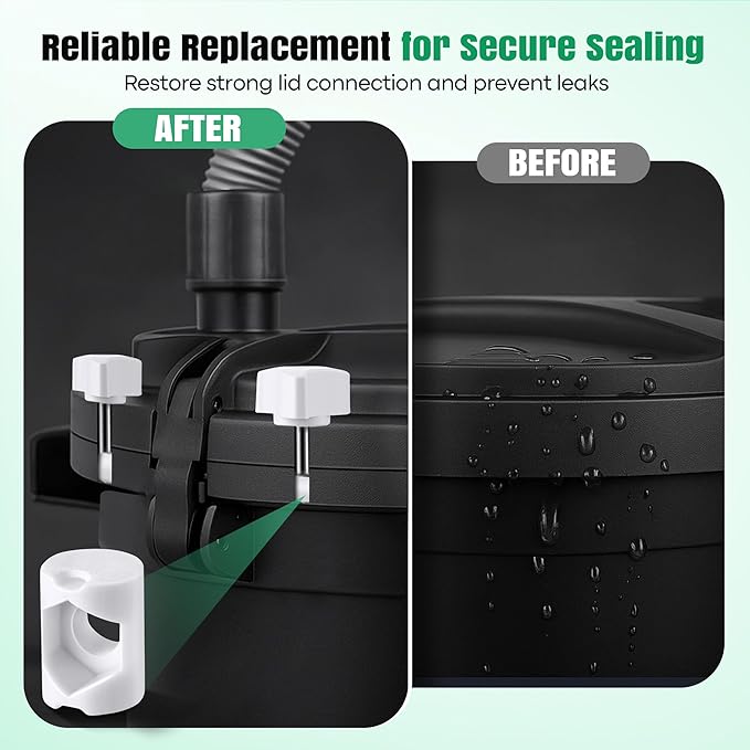 18 Pack Lid Fastener Barrel Nut Compatible with Fluval FX6 FX5 FX4 FX2 Canister Filter, Aquarium Filter Lid Fastener Replacement Part, Lock Nut Clamp Accessories (Barrels Only)(White)