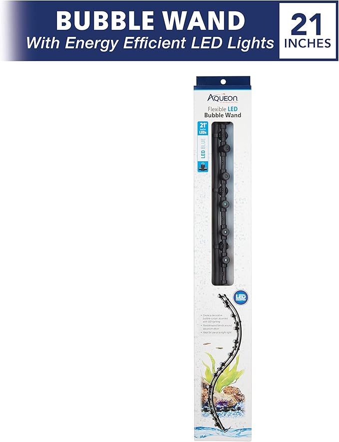 Aqueon Flexible LED Bubble Wand Blue 21 Inches (Pack of 2)