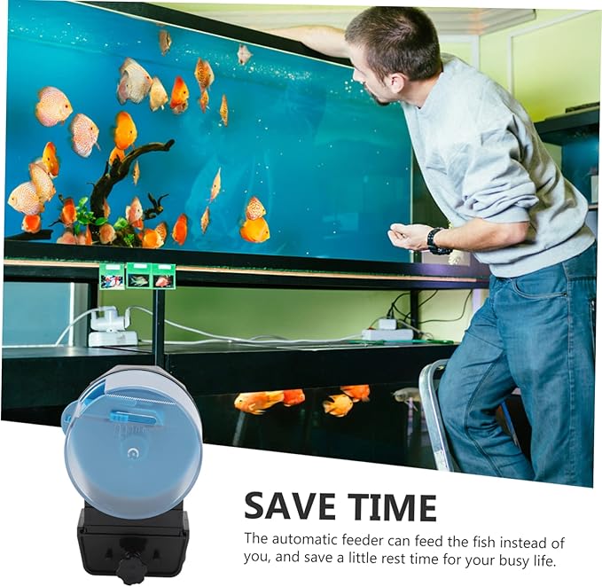 Totority 1 Set Automatic Feeder Aquarium Feeder Auto Fish Food Dispenser Aquarium Dispenser Accessories Turtle Fish Feeding Device Feeding Accessories Abs Blue