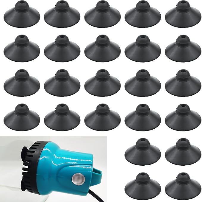 24PCS Rubber Fish Tank Suction Cups Black Sucker Clips Fish Tank Attachments for Tank Pump, Overhead Line Tube, Fish Tank Aeration Setup