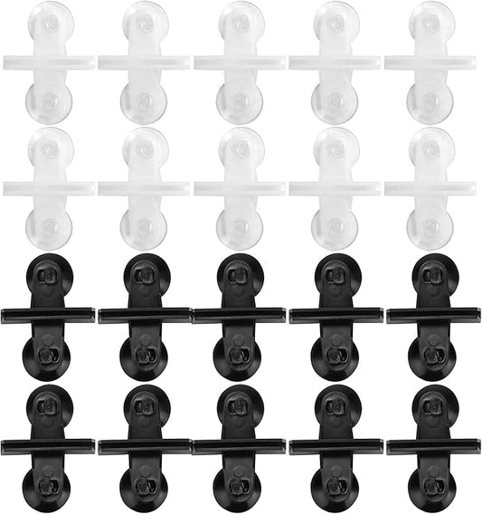 Tnfeeon 20PCS Plastic Fish Separator, Aquarium Breeding Suction Cup Glass Cover Separating Divider Support Clip Bracket