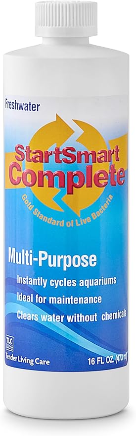 TLC Products StartSmart Complete Freshwater Aquarium Cycle Starter & Beneficial Nitrifiers, Supports Clear Water & Biofiltration, Reduces Excess Sludge, 16 oz. (473 ml)