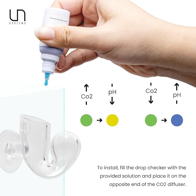 Ultum Nature Systems CO2 Drop Checker - Glass CO2 Drop Checker for Aquarium, CO2 Aquarium Kit with Solution, CO2 Monitor Complete Set for Planted Aquariums - Drop Checker Suction Cup Mount (SD)