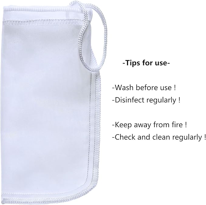 3 Pack 180 Micron Aquarium Filter Bags,Reusable Extra Fine Mesh Media Filter Bags with Drawstring,Applicable to Aquarium Filter impurities,Very Fine Resins Filter (7.5x3.6in)