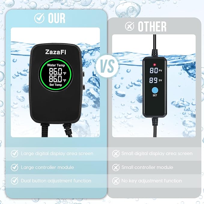 Aquarium Heater 200W, Fish Tank Heater with High-Temperature Protection and Turtle Tank Heater with Automatic Power-Off When Leaving Seawater or Freshwater.
