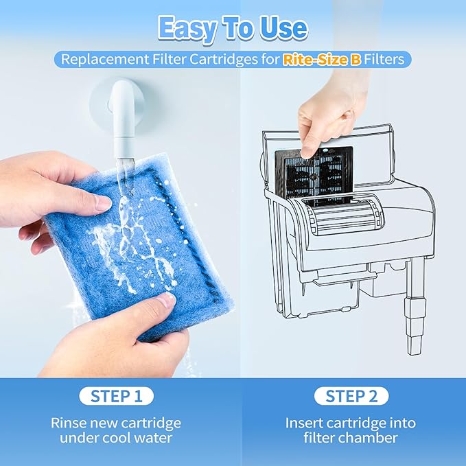 Umlecoa 8/16/32 Pack Rite-Size B Filter Cartridges Compatible with MarineLand Penguin PRO Power Filters 100/125/175 & Original Penguin Power Filter 150 - Rite-Size B Replacement Filter Cartridges