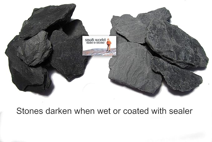 Natural Slate Stone - 1/4 to 1/2 inch Slate Gravel for Aquascaping Aquariums, Miniature or Fairy Garden, Aquarium, Model Railroad & Wargaming (1)