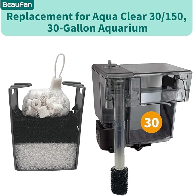 4 Set of Upgraded Three-Stage Filtration Tank Filter Maintenance Kit, Replacement for AquaClear 30/150 30-Gallon Aquarium