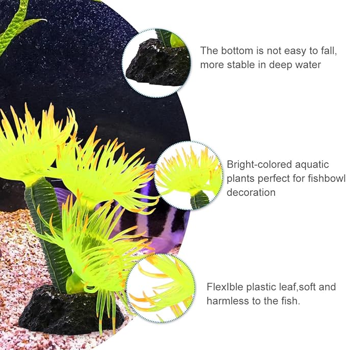 POPETPOP Artificial Coral Ornament for Aquarium Fish Tank Decor Simulated Resin Coral Safe Non-Toxic Aquarium Accessory 3.15X1.97X3.15 Inches