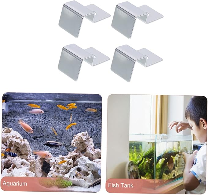 BESPORTBLE 16pcs Stainless Steel Fish Tank Cover Holders Aquarium Lid Racks for Glass Sturdy Support Brackets for Securely Holding Fish Tank Glass