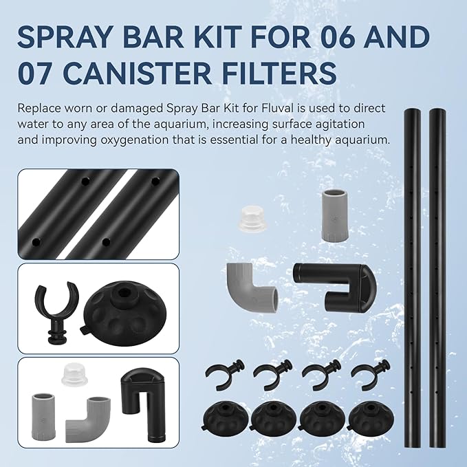 Aquarium Spray Bar Replacement for Fluval Spray Bar kit Compatible with Fluval 06, 07 Canister Filters, Aquarium Filter Water Aeration Accessory (Model: AHGA234)