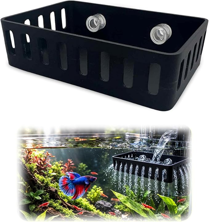 Square Aquarium Filter Baffle, Universal HOB Filter Compatible, Slow Flow Design for Betta Fish and Shrimp Tanks (Extra Large)