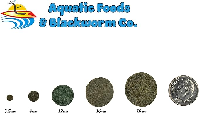 4-Type Ultra Mix of 12mm - 1/2'' Wafers, Spirulina-Algae 6-Type Worm 10-Type Shrimp Wafer, Intense Color Enhancing Wafers. Plecos, Shrimp, Snails, All Tropical Fish..5-lbs