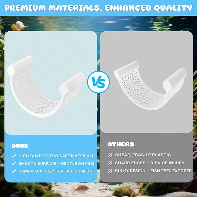 White Betta Fish Hammock – Minimalist Floating Rest Platform for Shrimp, Nano Fish, and Bettas – Clean Aquarium Perch Ledge, Aquascape Decor for Low Flow Tanks, Floating Bed for Small Fish