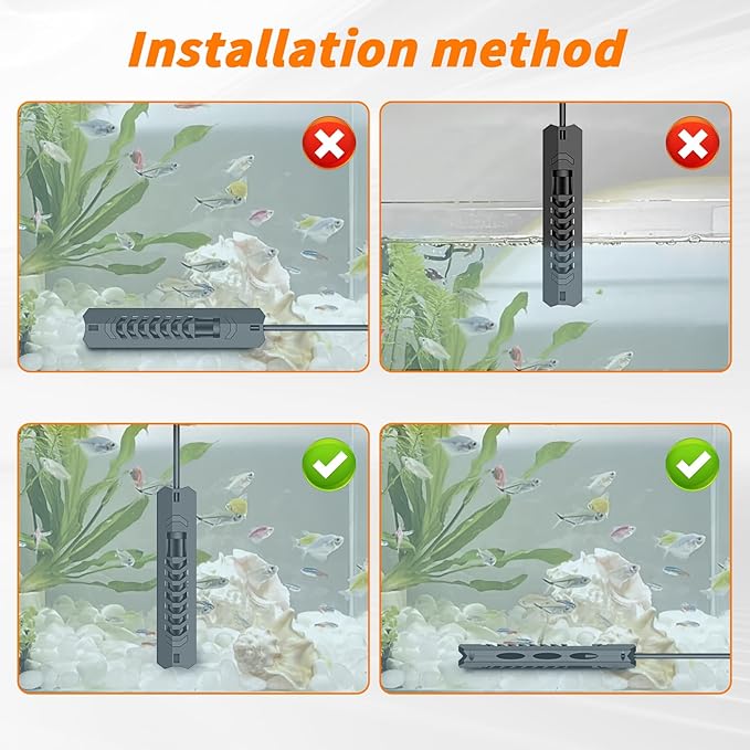 Upgraded 300W Intelligent Aquarium Heater,59°F-93°F Submersible Fish Tank Heater with Intelligent Digital Display Controller and Auto Power Off for 25-80 Gallon Freshwater Saltwater Fish Tanks