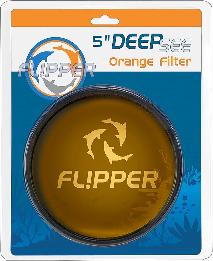 Flipper DeepSee Viewer Orange Magnifying Glass Lens Attachment for Flipper Deepsee MAX 5" Magnetic Aquarium Glass Magnifier - Ideal for Full Color Coral and Reef Pictures & Film Photography - Black